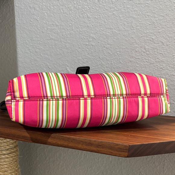 Y2K Ralph Lauren Pochette Baguette Pink Striped Shoulder Bag - Picture 4 of 11